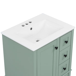 Bathroom Vanity With Integrated Basin, Soft Close Drawers, Door Mounted Double Layer Shelf