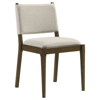 Crispin - 5 Piece Round Dining Table Set With Upholstered Chairs - Brown