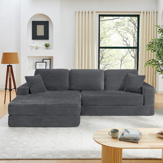Modern Minimalist L Shape Modular Sectional Sofa, Couch