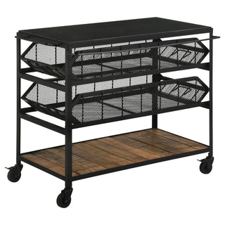 Ingalls - Accent Storage Cart With Casters, Shelves - Black