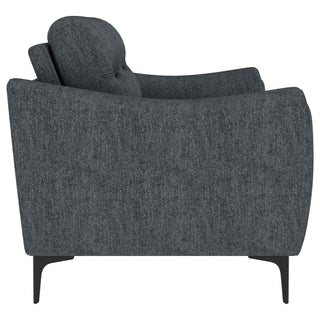 Oberle - 2 Piece Upholstered Sofa Set With Pocket Coil Seating - Charcoal