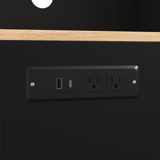 Pantry Cabinet With Hydraulic Flip Top And USB Charging Port