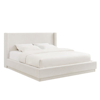 Noir - Upholstered Platform Bed With Wingback Headboard