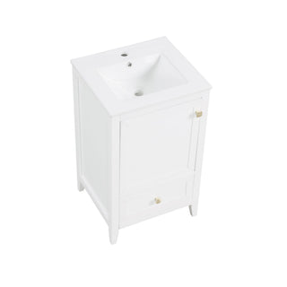 Bathroom Vanity With Sink, Soft Closing Cabinet Door, Storage Rack And Drawer
