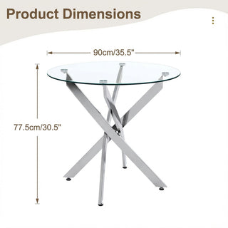 Round Dining, Kitchen Table For Dining Room - Chrome