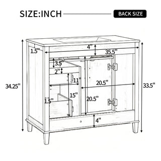 Bathroom Vanity With Sink, Soft Close Doors & Drawers - Wood