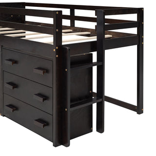 Loft Bed With Cabinet And Shelf