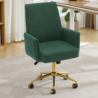 Ergonomic Mid-Back Office Chair With Gold Base