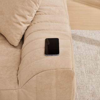 Oversized 2 Seater Loveseat With 2 Decor Throw Pillows, Deep Seat Sofa For Living Rooms