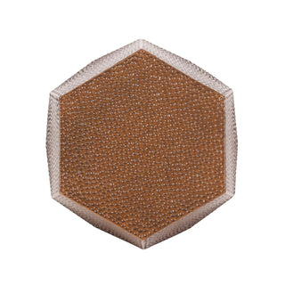 Modern Hammered Iron Geometric End Table