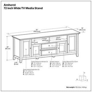 Amherst - Handcrafted Wide TV Media Stand