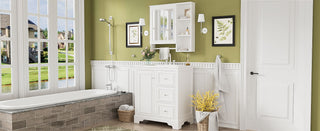 Bathroom Vanity With Sink, Modern Elegant Bathroom Storage Cabinet With 3 Drawers And Adjustable Shelves, Freestanding Vanity Set With Mirror Cabinet, Single Sink Bathroom Vanity