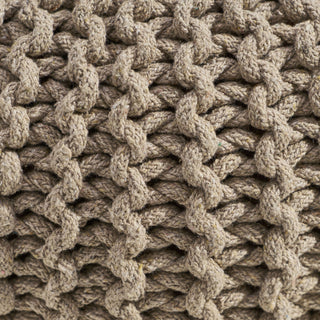 Moro - Knitted Round Pouf With Pumpkin Shape