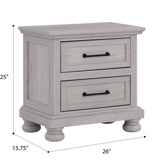 2 Drawer Nightstand With USB Charging Station
