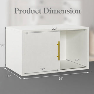 Cube Storage Organizer With Sliding Door Stackable Modular Bookshelf & Storage Cabinet - White
