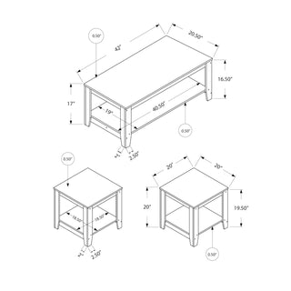 Table Set, Coffee, End, Side, Accent For Living Room Transitional (Set of 3) - Black