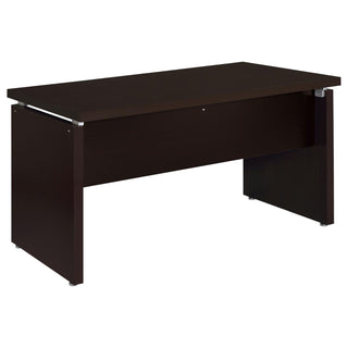 Floating - Top Computer Desk With Pullout Keyboard Shelf - Brown