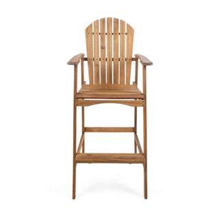Outdoor Acacia Wood Adirondack Barstools (Set of 2)
