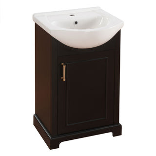 20" Bathroom Vanity With Bulged Sink, Freestanding Single Vanity Set, Soft Close Door