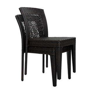 7 Piece Outdoor Dining Set With Table And 6 Chairs - Brown Multi