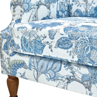 Accent Chair With Floral Upholstery And Nailhead Trim
