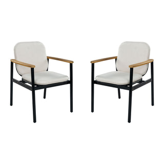 Outdoor Dining Chair - Beige / Black / Teak