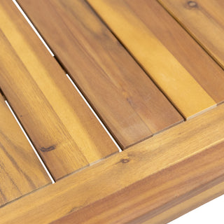 Acacia Wood Loveseat And Coffee Table Set With Cushions
