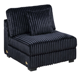 6 Piece Modular Sectional Sofa Set Upholstered Living Room Plush Couch With Cup Holders And USB Port - Black