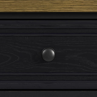 Heritage - Chopping Block Island With Casters - Oak Brown And Black