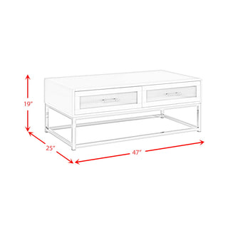 Chandra - Coffee Table With LED And Battery Pack - Glossy White