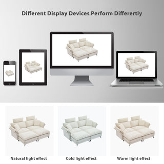 Modern Deep Seat Sectional Sofa With Ottoman