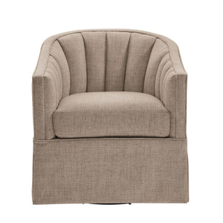 Solitude - Skirted Swivel Accent Chair With Hemp Like