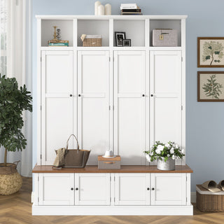 Hall Tree With Bench And Cabinet