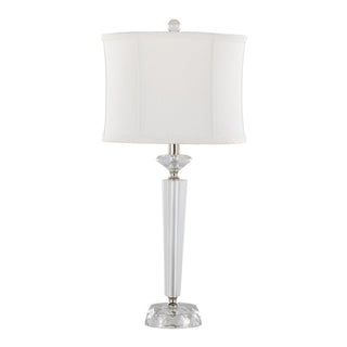 Diamond - Torch Contemporary Crystal Table Lamp (Set of 2) - Clear / Off White / Polished Nickel