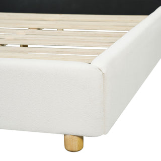Upholstered Platform Bed Frame With Thick Headboard