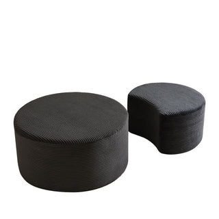 Modern Upholstered Round Coffee Table For Living Room (Set of 2)