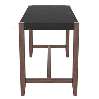 5 Piece Counter Height Dining Set, Bar Table With 4 Upholstered Chairs