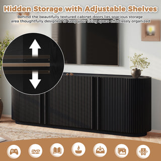 TV Stand With Fluted Tambour Style Door
