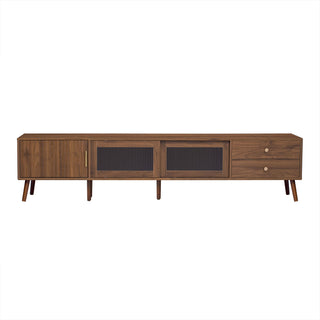 Doors TV Stand For TVs Up To 85", Entertainment Center With Storage Cabinets, TV Media Console Table For Living Room - Natural