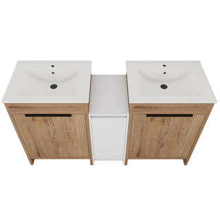 Freestanding Bathroom Vanity & Sink, Storage Cabinets, Soft Closing Doors
