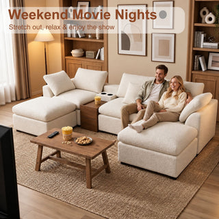 Modular Cloud Couch With Storage Console