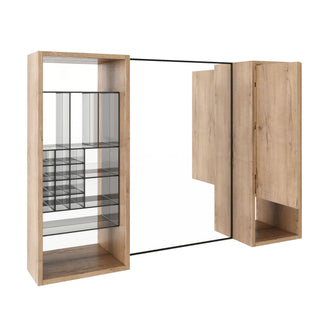 41.3" Wall Mounted Cabinet With Storage, Medicine Cabinet With Door And Adjustable Shelves - Imitative Oak