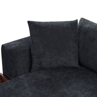 Modern L Shaped Sectional Sofa With Upholstery And Wooden Storage