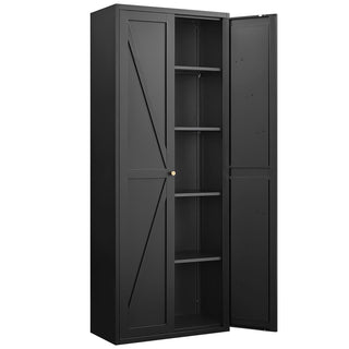 Adjustable 2 Door Storage Cabinet With Adjustable Shelves