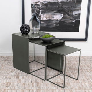Vestal - 3 Piece Rectangular Nesting Table Set - Gray