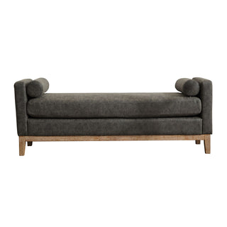 Elegant Upholstered Bench Daybed Ottoman With Bolster Pillows