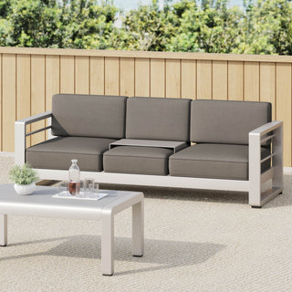 Cape Coral - Modern 3 Seater Sofa With Metal Tray
