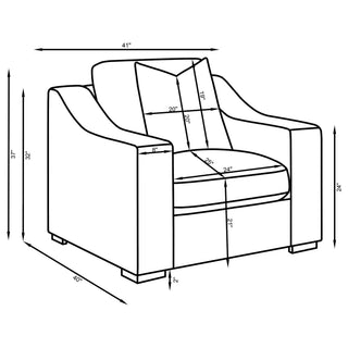 Chelan - Upholstered Track Arm Sofa Set With Curved Arms