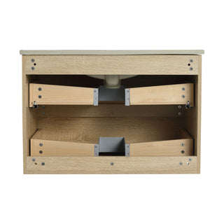 Wall Mounted Bathroom Vanity With Sink, 2 Soft Close Drawers