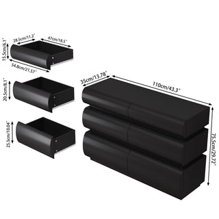 Minimalist Modern 6 Drawer Dresser, Handle Free Design With Wide Storage
